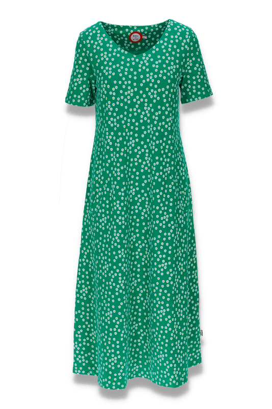 Ronja grønn og hvit kjole